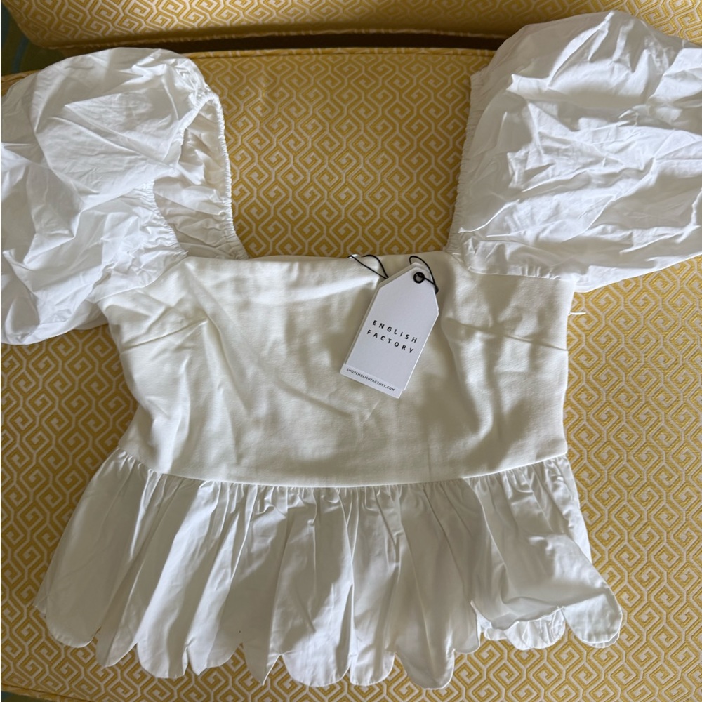 English Factory Cream Puff Sleeve Blouse